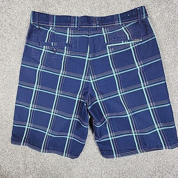 Men's GREG NORMAN Shark Performance Fabric Golf Shorts - Blue Size 34 - Picture 8 of 10